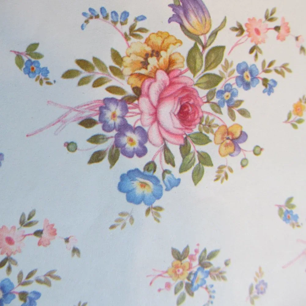 Vintage Hallmark All Occasion Gift Wrap Floral Open Package Partial Sheet Pretty